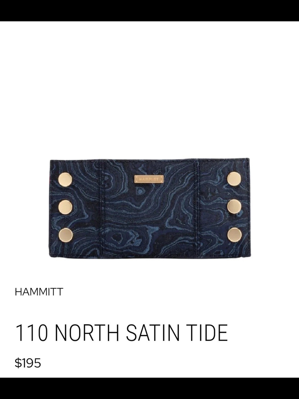 Hammitt 110 North Wallet in Navy Satin Tide